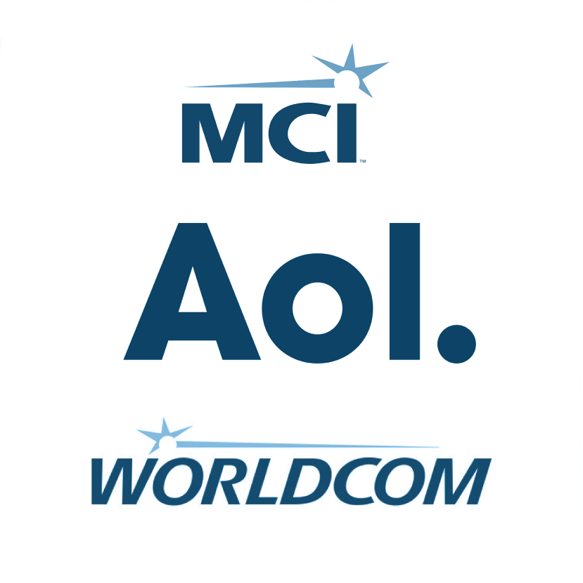 AOL, WorldCom, and MCI logos